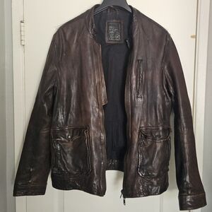 Men's All Saints Leather Jacket XL Vintage